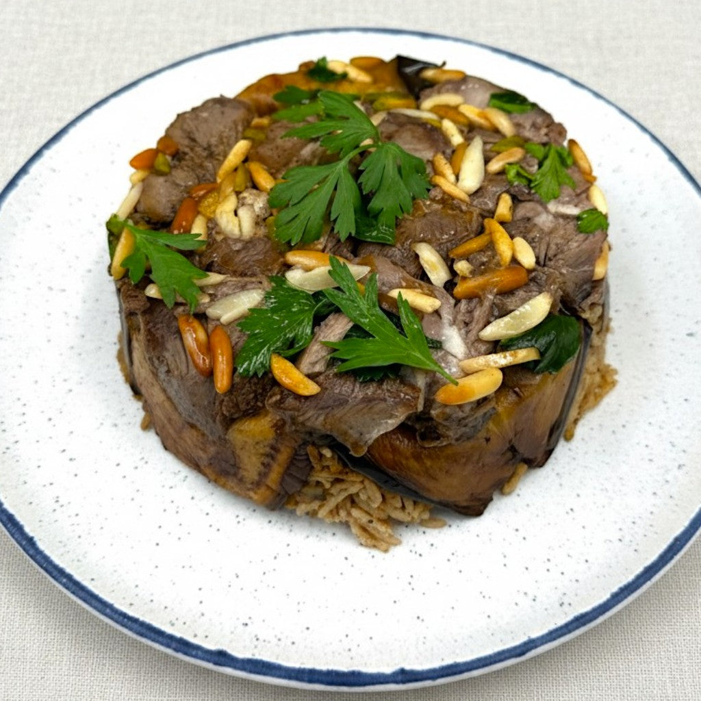 Maqloobeh (Upside down rice & eggplant pilaf)